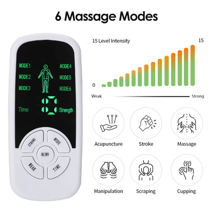 Portable Smart Electric Body & Neck Massager with 6 Modes & Adjustable Intensity
