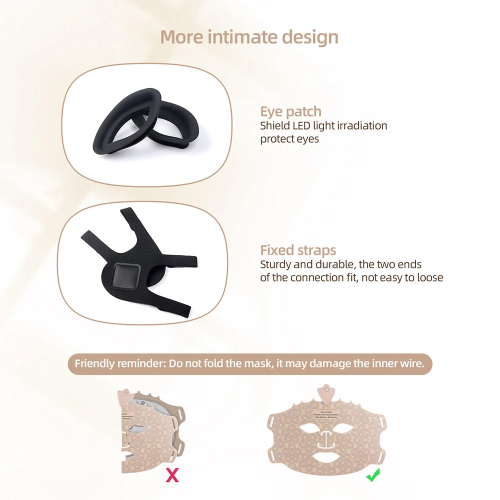 Wireless 7-Color LED Light Therapy Silicone Face Mask for Skin Care