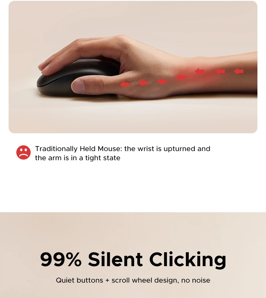 Vertical Ergonomic Wireless Mouse 4000 DPI Optical 2.4G Silent Click - 12