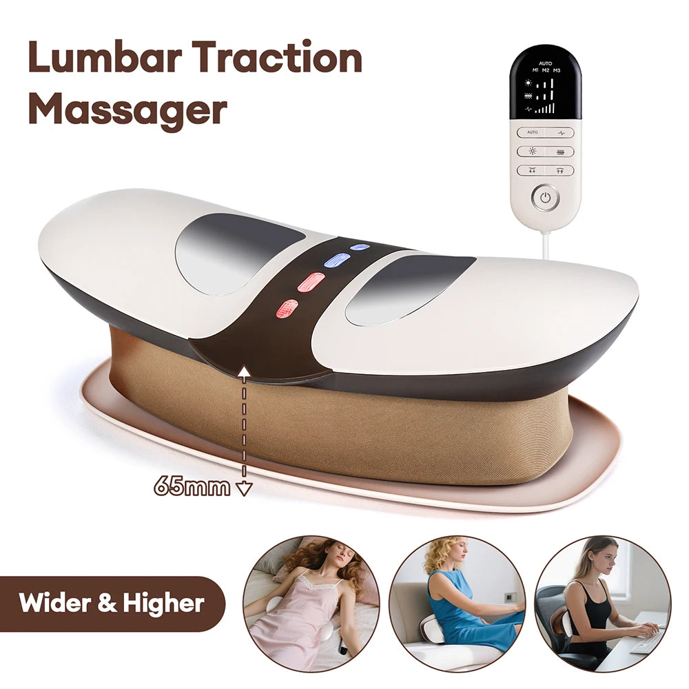 Electric Lumbar Traction Massager with Heat & Vibration