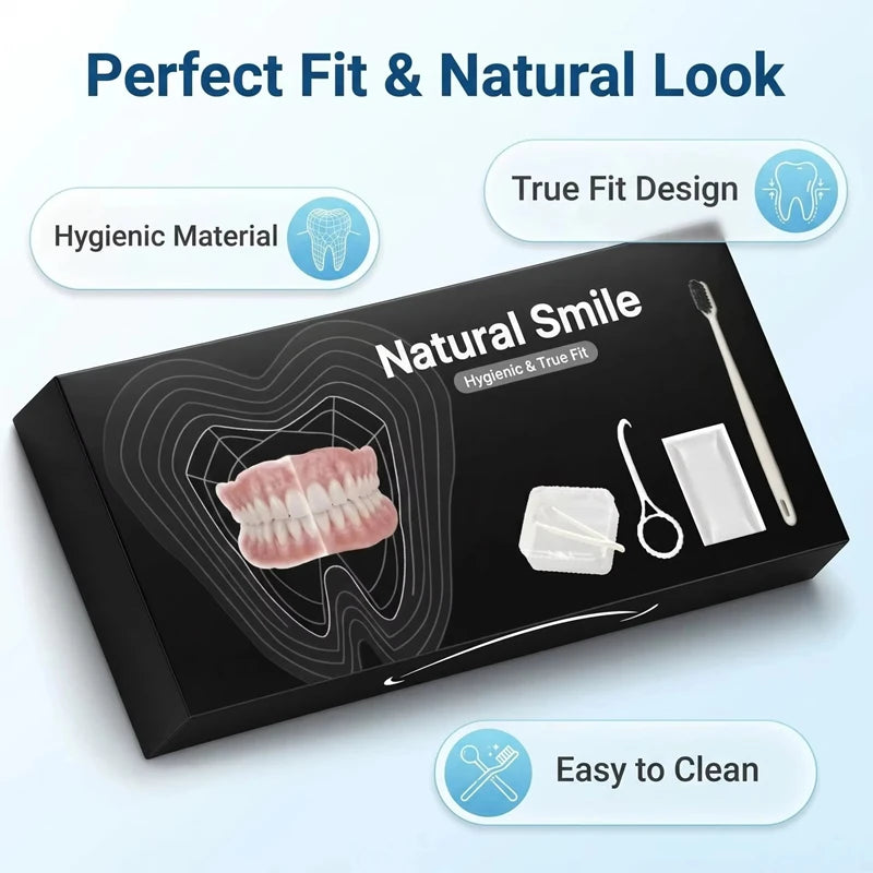 Full Mouth Denture Set with Cleaning Case and Maintenance Tools - 2