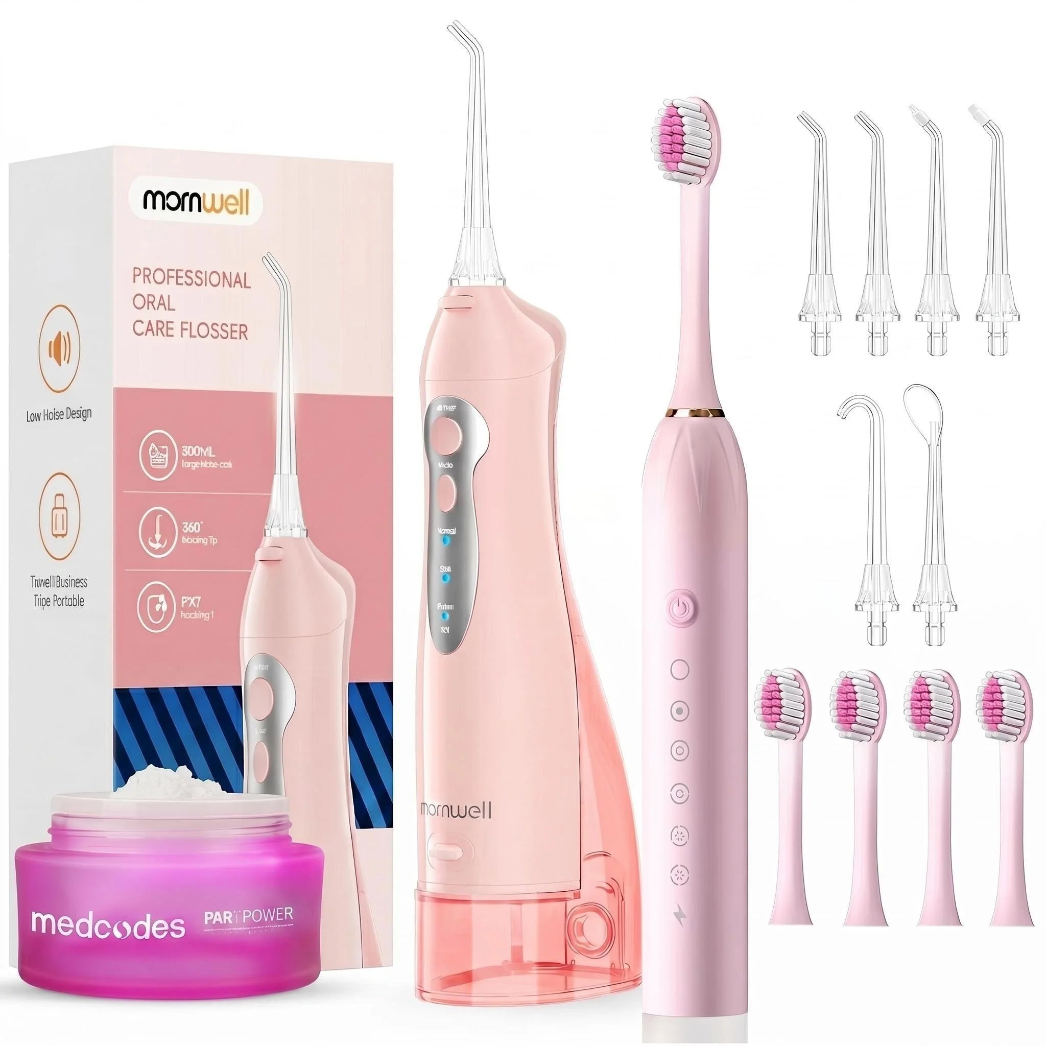Portable Water Flosser and Electric Toothbrush 2-in-1 Oral Care Kit - 25