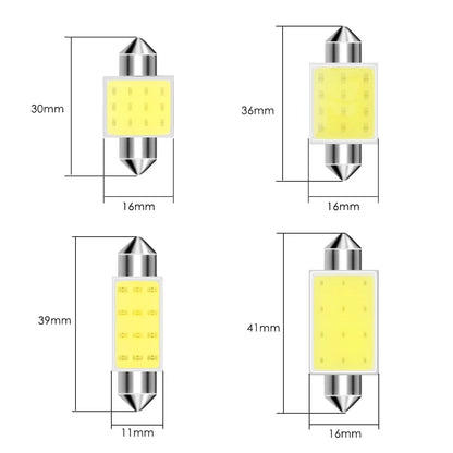 10-Pack COB LED Festoon Interior Car Light Bulbs - 12V/24V Dome Lamp