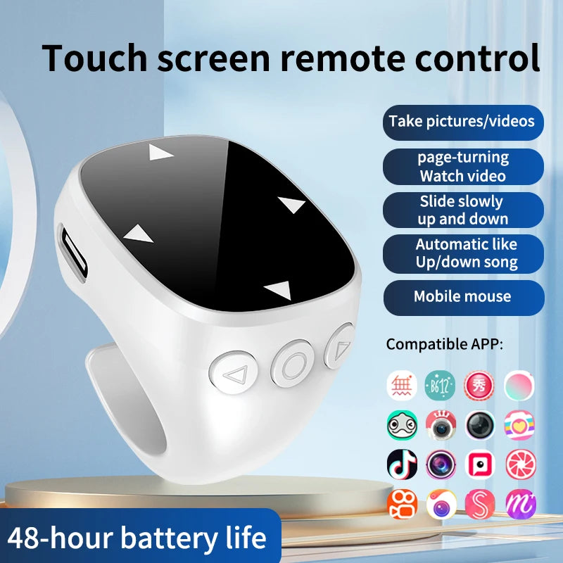 Smart Bluetooth Fingertip Ring Remote Control - TikTok Scroller & Camera Shutter