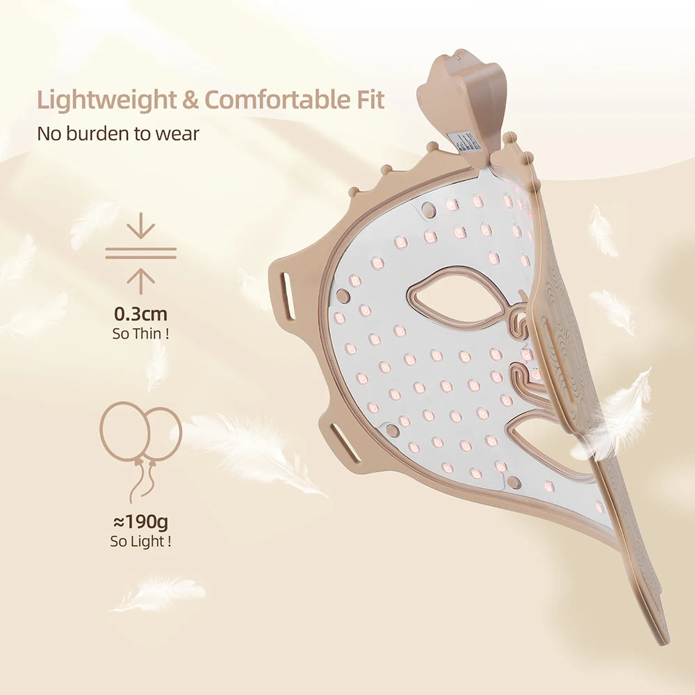 Wireless 7-Color LED Light Therapy Silicone Face Mask for Skin Care