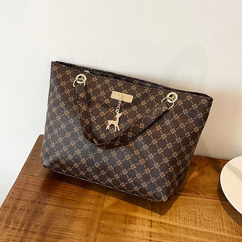 Luxury Vintage PU Tote Bag