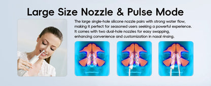 Electric Cordless Nasal Irrigator & Sinus Rinse System with Adjustable Pressure