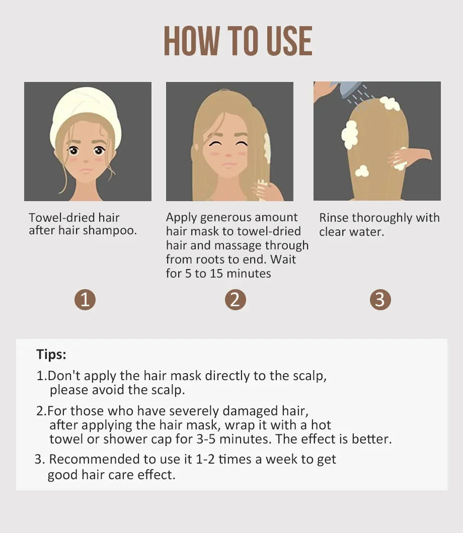 Keratin Collagen Deep Repair Hair Mask - Smooth, Shiny & Frizzy Hair Treatment