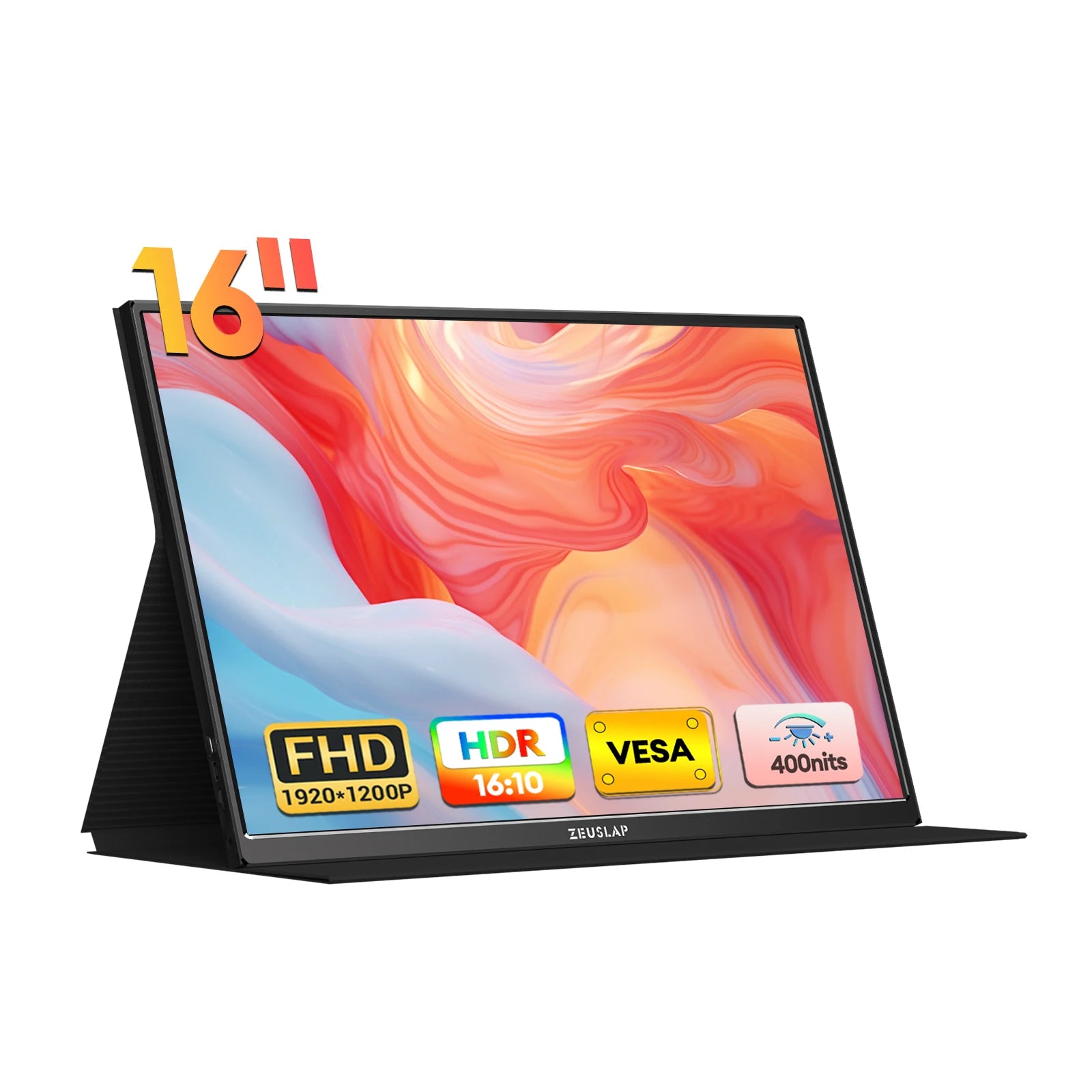 16" Portable Monitor 1200P FHD IPS Travel Display for Laptop & Gaming - 1