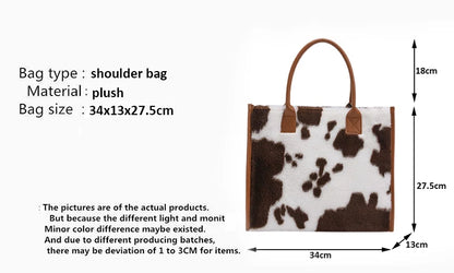 Luxury Fluffy Animal Print Tote