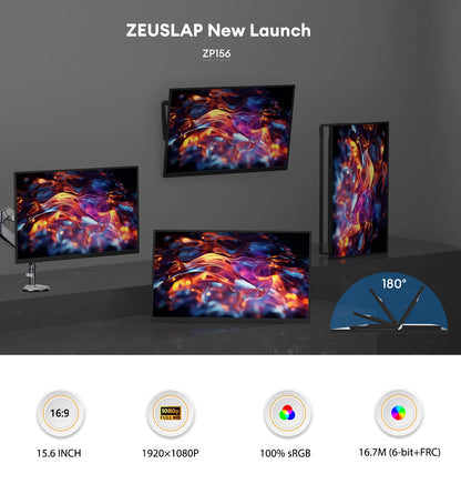 15.6" Full HD Ultra-Slim Portable Monitor - 100% sRGB HDR10 Display