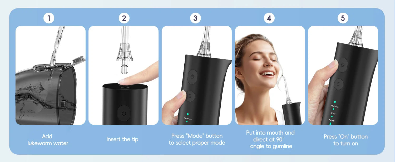 Portable Oral Irrigator & Sonic Toothbrush Combo Set for Deep Teeth Cleaning - 10