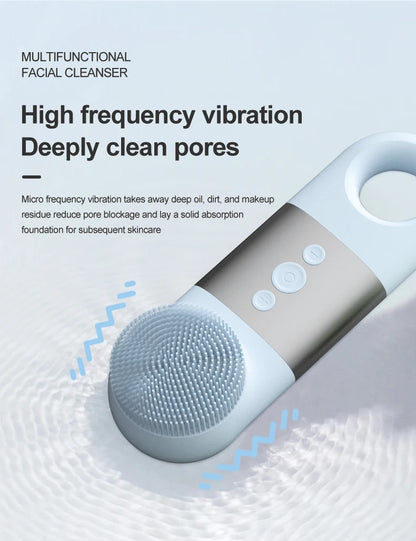Hot & Cold Sonic Facial Cleansing Brush - Waterproof Silicone Face Massager