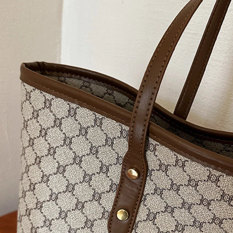 Textured Plaid Tote