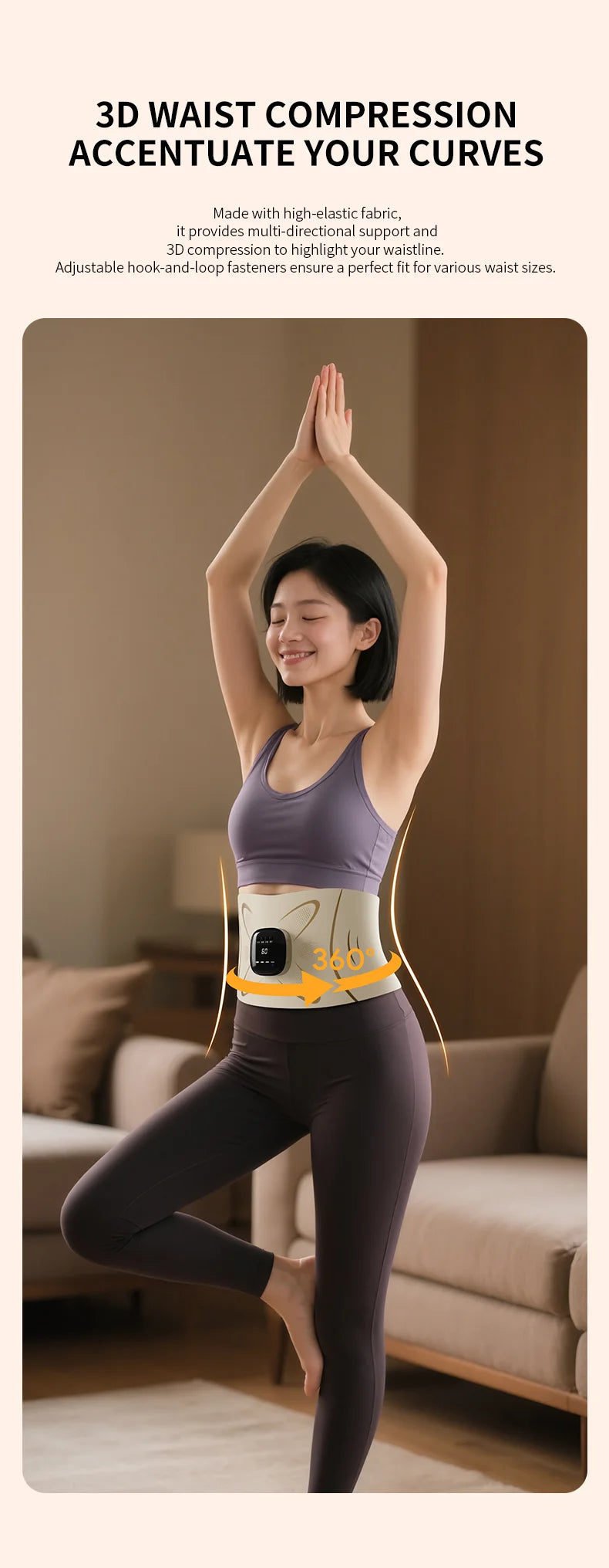 Electric Pulse Waist & Abdominal Massager with Heat & Toning Support - 16