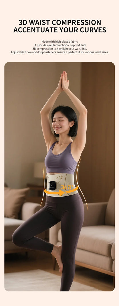 Electric Pulse Waist & Abdominal Massager with Heat & Toning Support