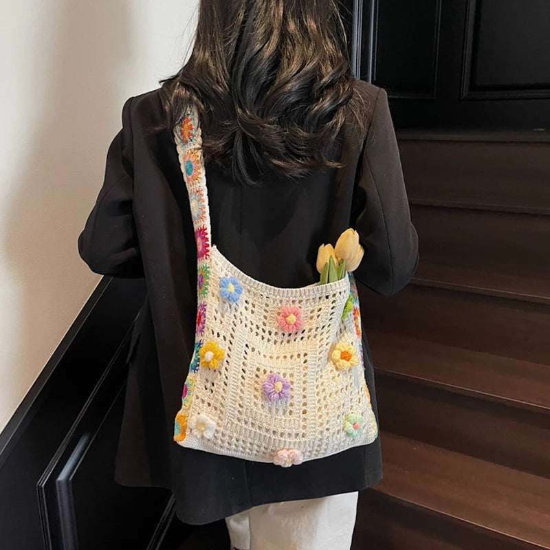 Luxury Boho Crochet Tote Bag