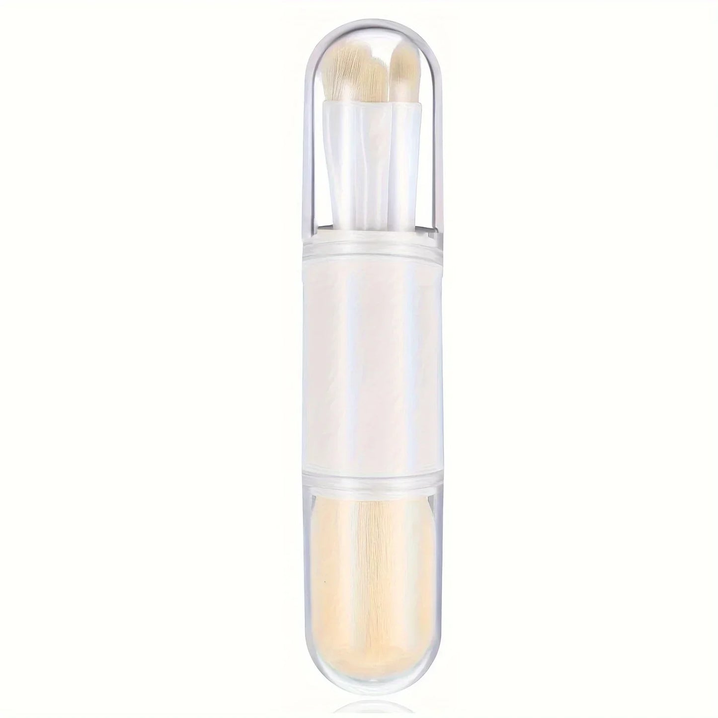 4-in-1 Retractable Travel Makeup Brush Set - Portable Face & Eye Tool Kit