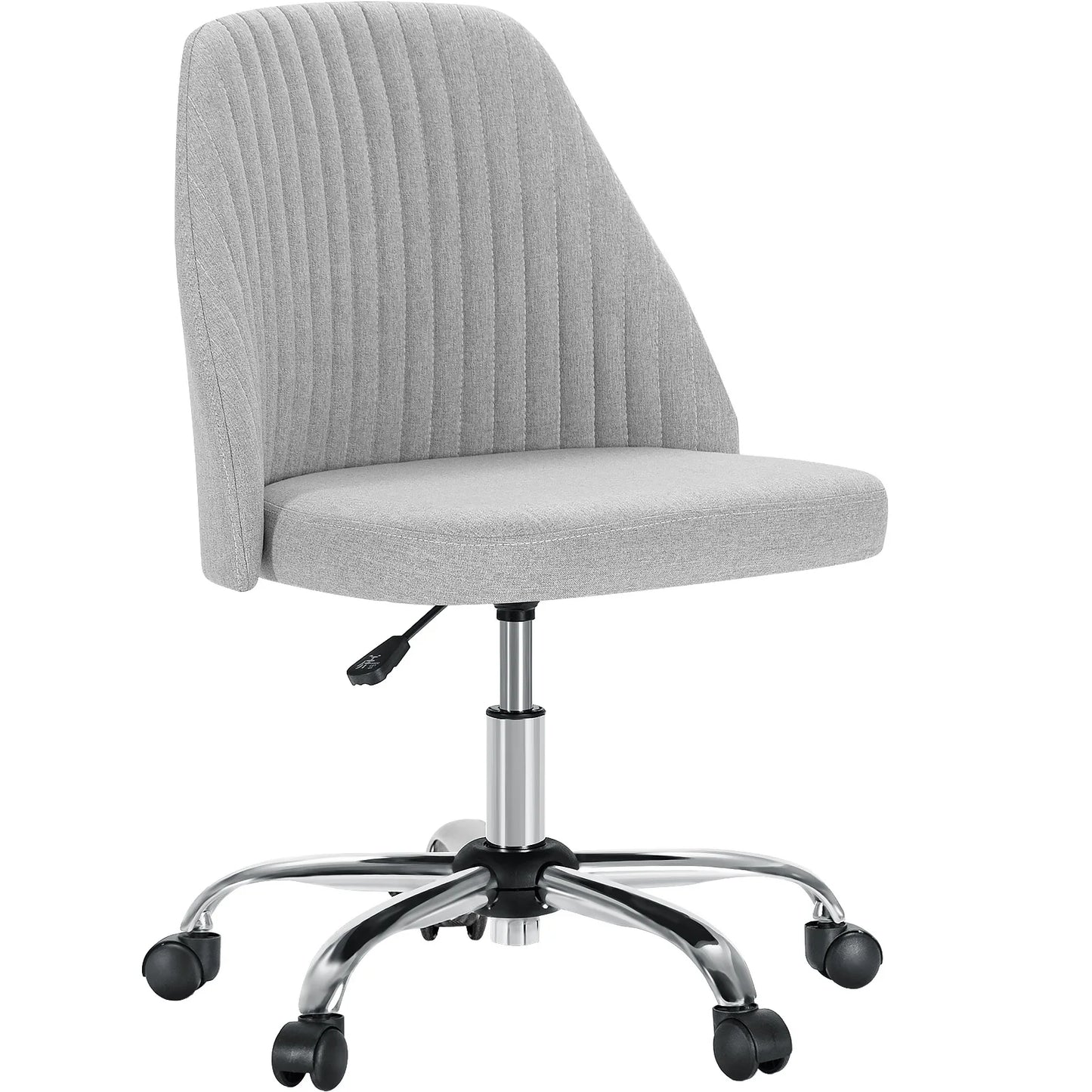 Modern Armless Swivel Desk Chair - Adjustable Height Vanity Task Chair