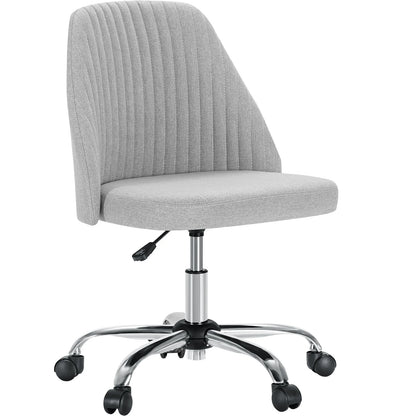 Modern Armless Swivel Desk Chair - Adjustable Height Vanity Task Chair