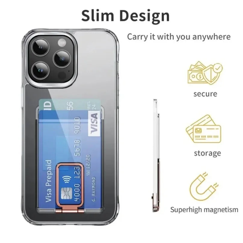 Magnetic Magsafe Card Holder & Stand for iPhone 16 15 14 13 12 Pro Max