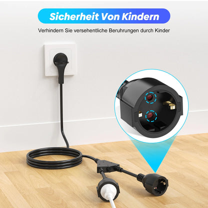 Heavy Duty EU Extension Cord - 4000W Waterproof Power Socket for Home