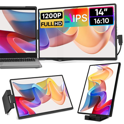 14.1" Portable Laptop Monitor - 1200P FHD IPS Triple Screen Extender
