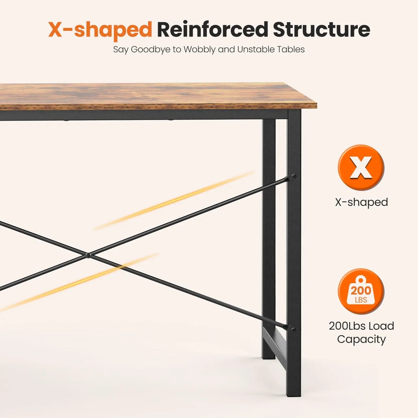 Modern 47-Inch Computer Desk with Reversible Storage Drawers for Home Office