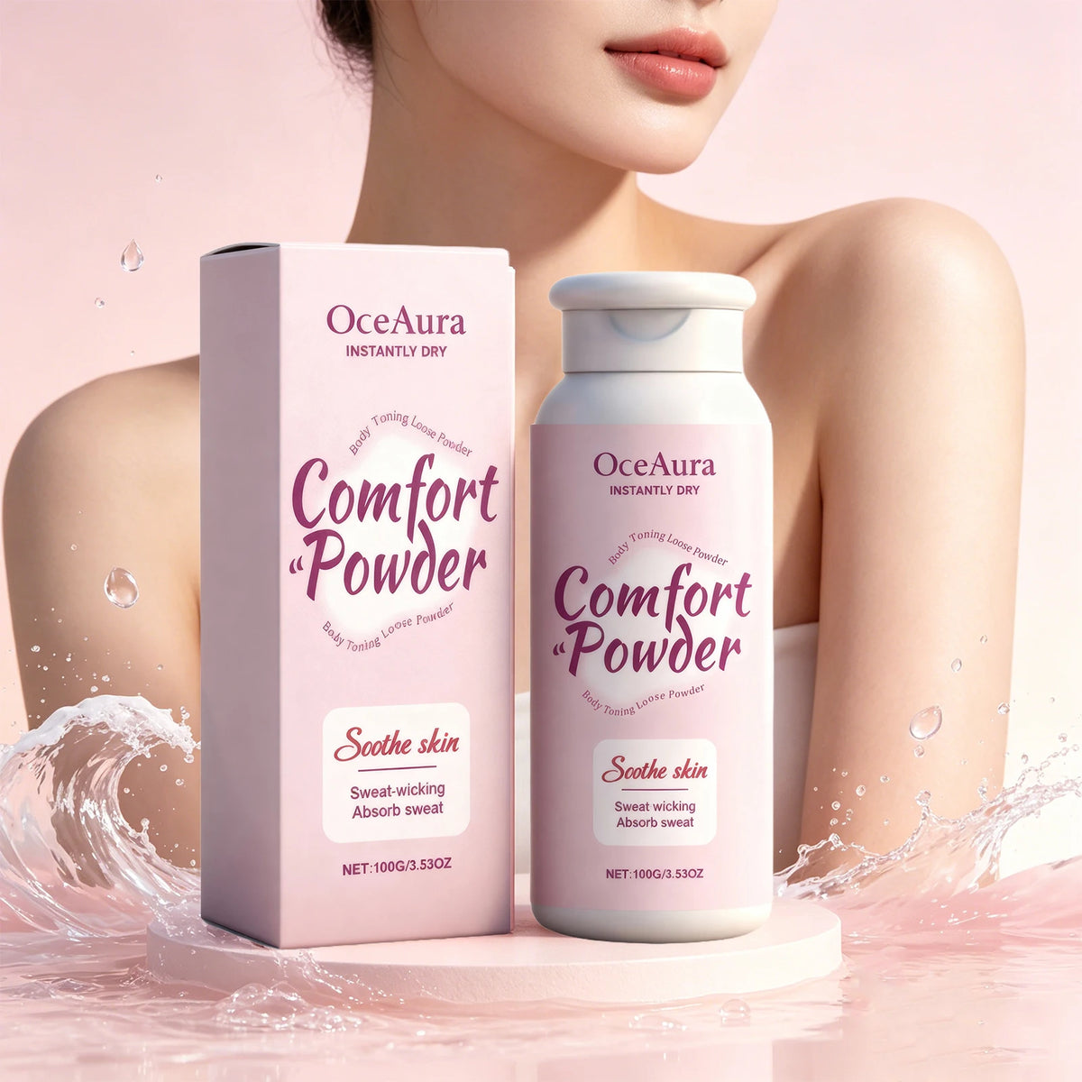 Instant Cooling Body Powder – Sweat-Wicking Anti-Chafe Skin Soothing Powder