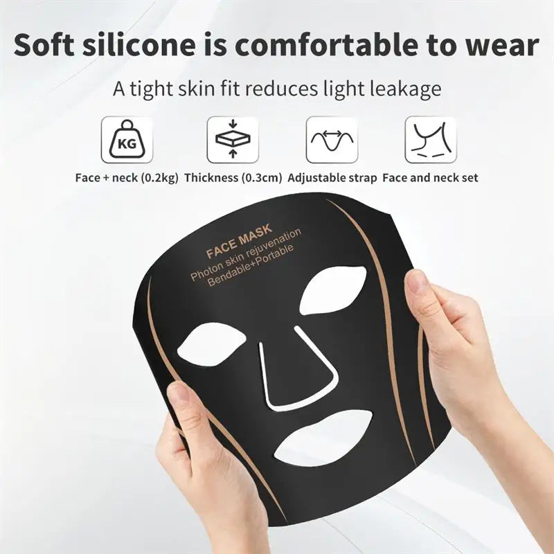 7-Color LED Face & Neck Mask – Wireless Silicone Phototherapy Rejuvenation Device - 3