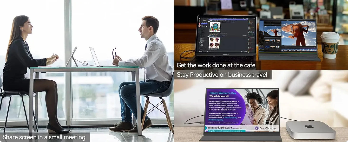14" Portable Touchscreen Monitor 1200P IPS USB-C External Display