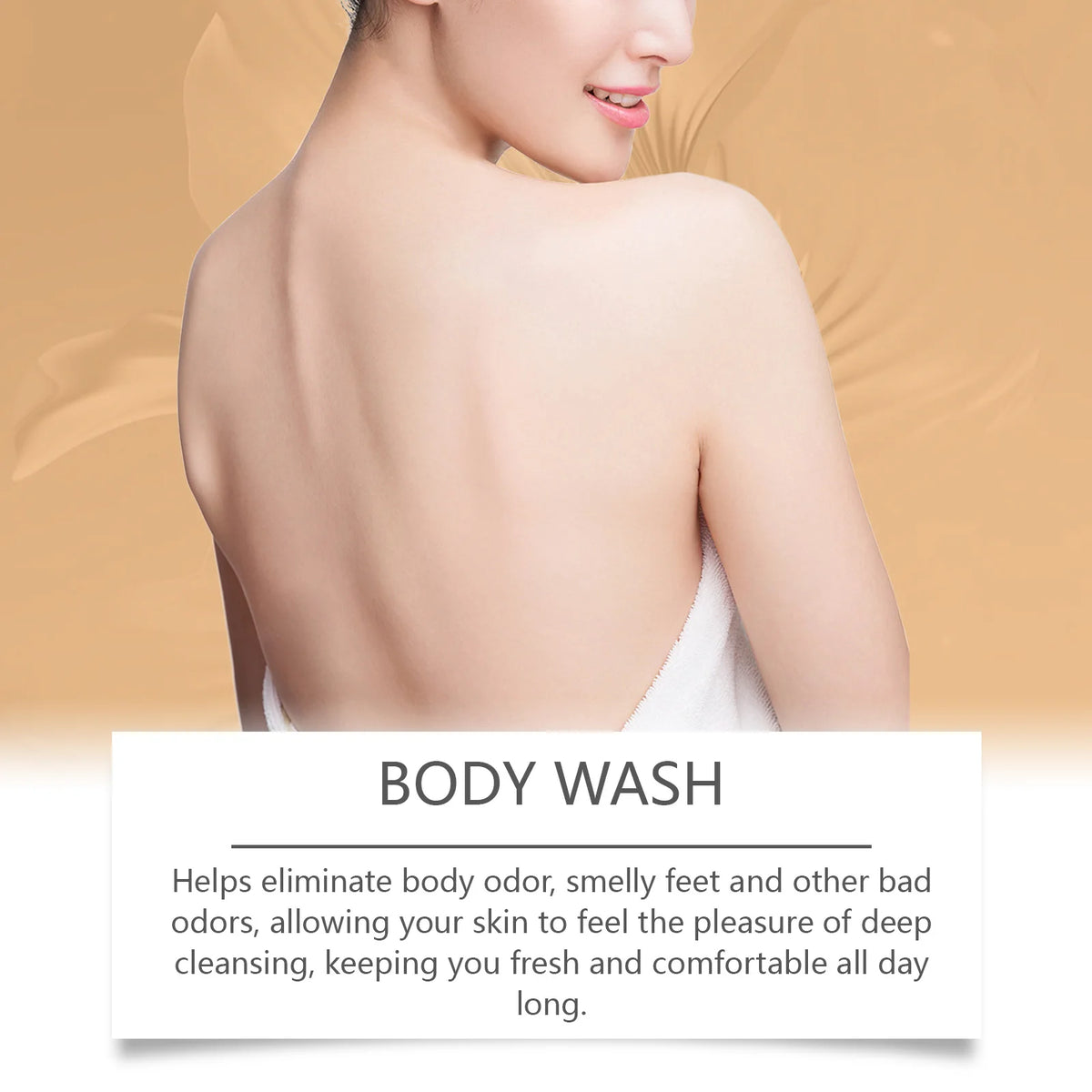 Natural Persimmon Body Wash - Odor Eliminating Deodorizing Shower Gel for All Skin