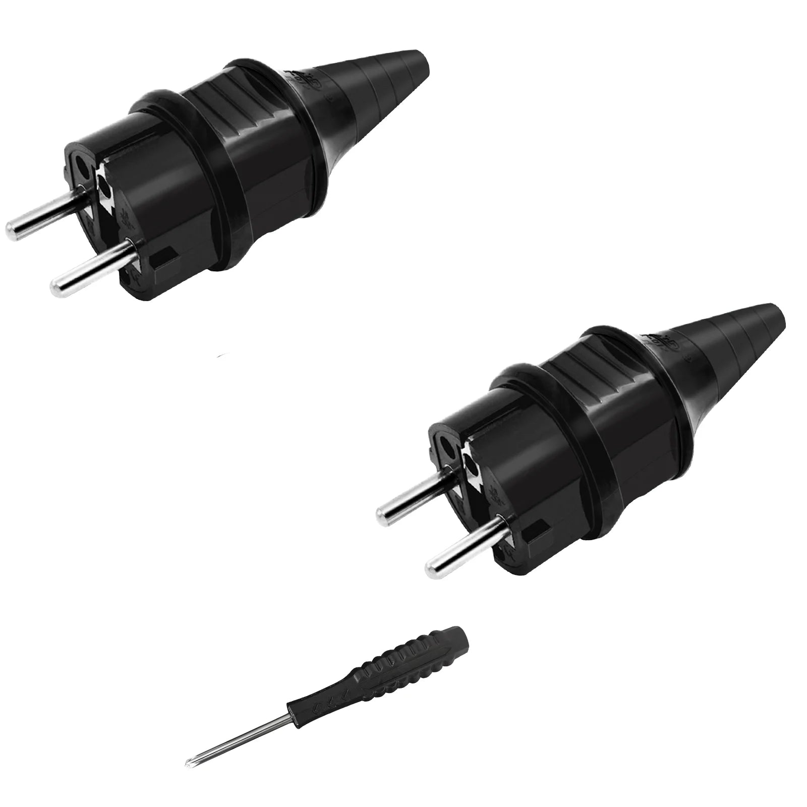 IP44 Waterproof Schuko Plug - Heavy Duty 16A 250V Rewireable EU Power Connector - 16