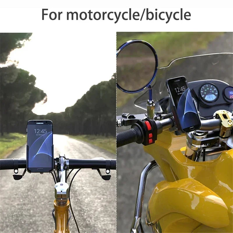 Heavy-Duty Aluminum Motorcycle & Bicycle Phone Mount - Secure GPS Holder - 9