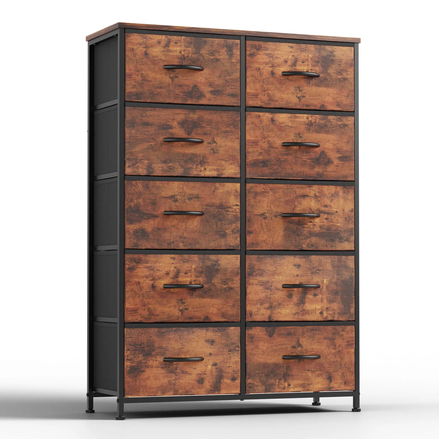 10-Drawer Fabric Dresser Organizer with Sturdy Steel Frame Storage Unit