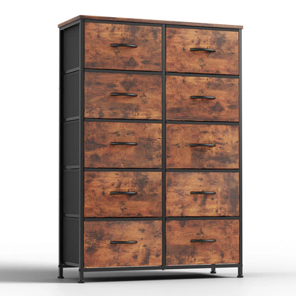10-Drawer Fabric Dresser Organizer with Sturdy Steel Frame Storage Unit