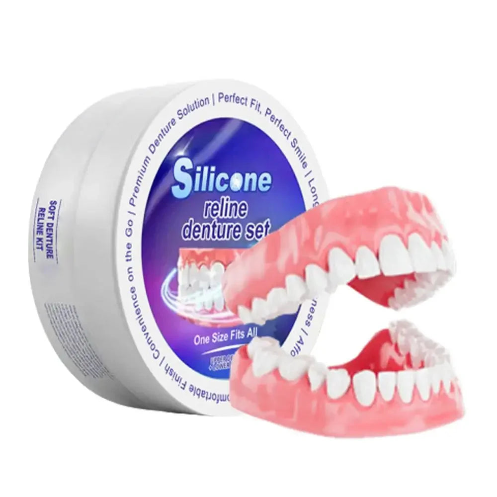 Silicone Denture Reliner Kit - Comfortable Temporary Teeth Whitening & Fit Set - 9