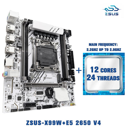 X99-W Motherboard Set: Xeon E5 2650 V4 CPU & DDR4 RAM Support Kit