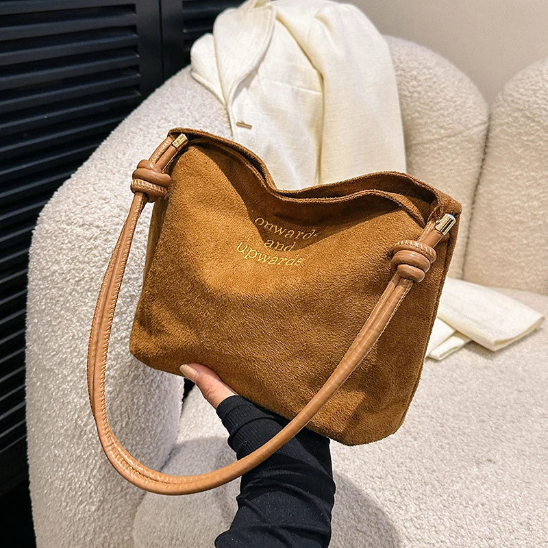 Luxury Retro Suede Shoulder Bag