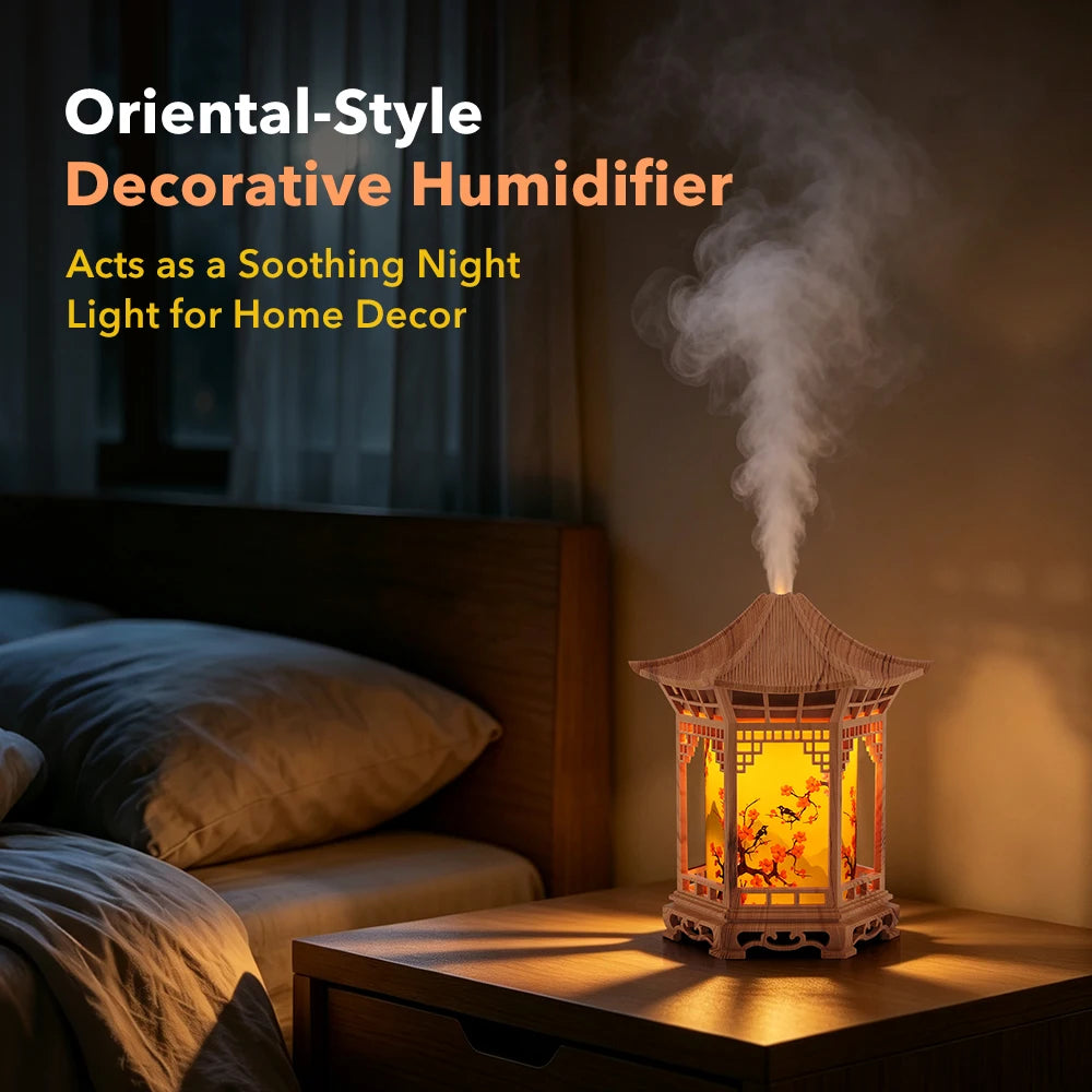 Portable USB Pavilion Ultrasonic Humidifier with Soothing Night Light - 8