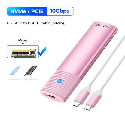 ORICO M.2 NVMe SATA SSD Enclosure Adapter USB 3.2 10Gbps Tool-Free Case