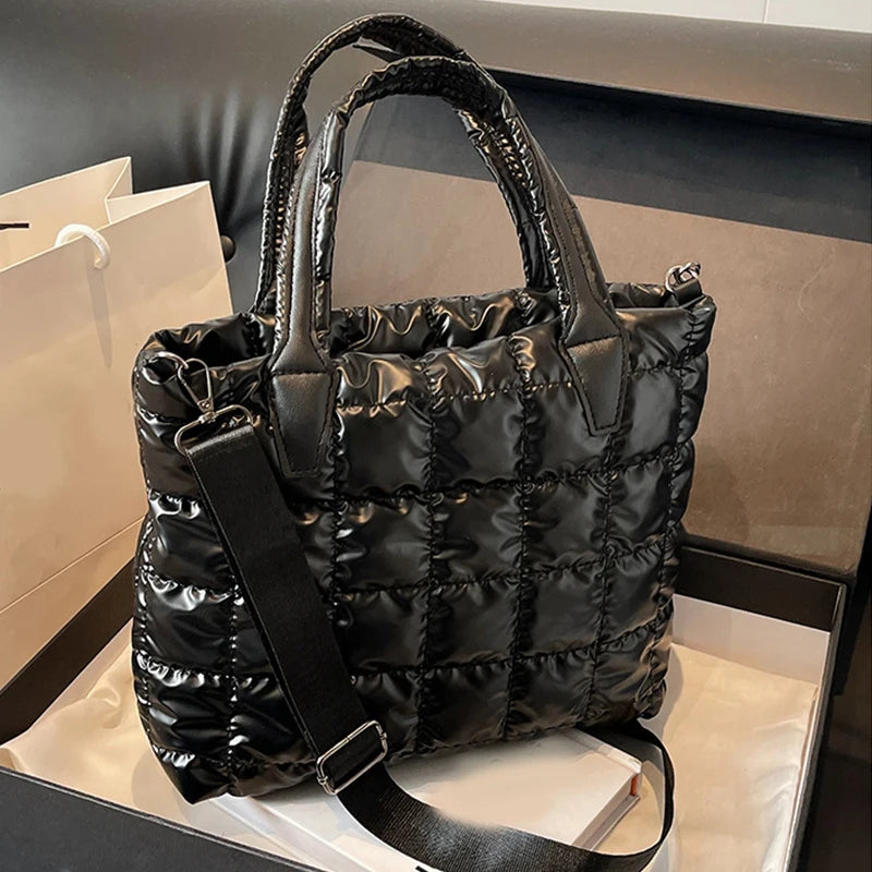 Luxury Quilted Puffy Tote Bag