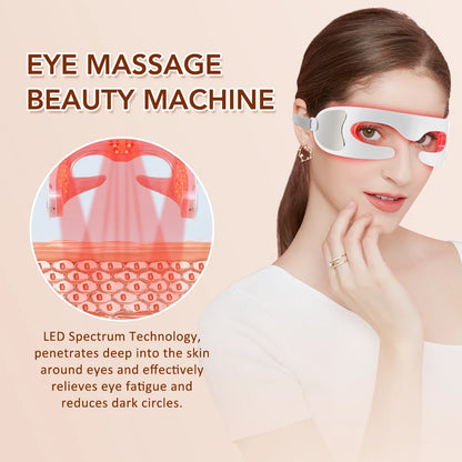 3D LED Red Light Eye Massager with Vibration for Dark Circles & Fatigue Relief