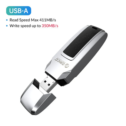 ORICO High-Speed 411MB/s Metal USB 3.2 Flash Drive - 512GB Portable Storage