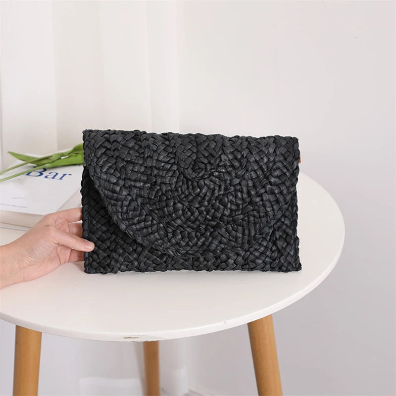 Luxury Woven Straw Clutch
