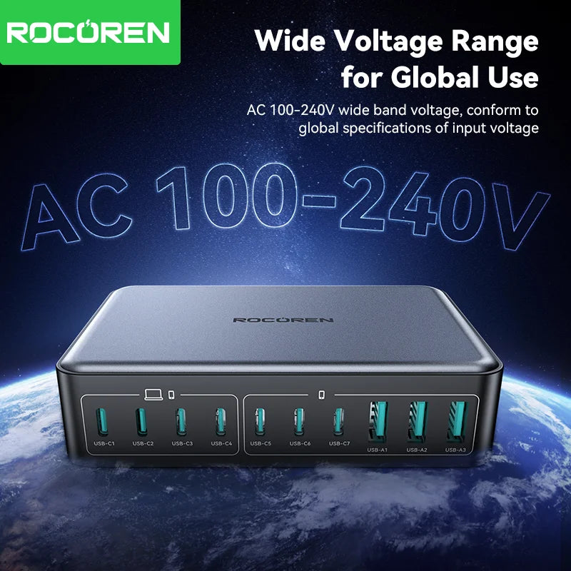 400W 10-in-1 GaN Desktop Charging Station - Fast Multi-Port Power Hub