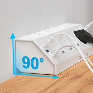 EU Desk Clamp Power Strip with 4 USB Ports, 2 USB-C & Surge Protection