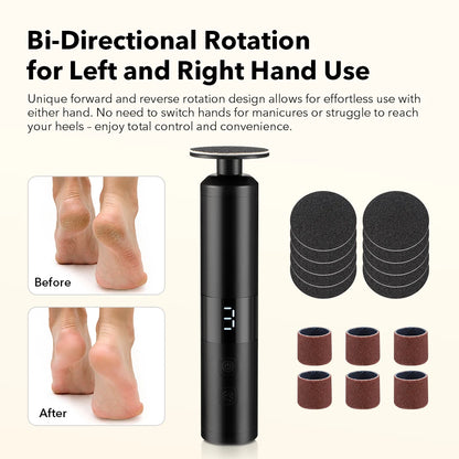 Electric Foot Callus Remover & Nail Care Kit - Rechargeable Pedicure Grinder