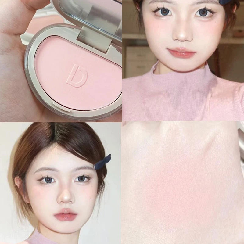 Natural Matte Face Blush & Highlighter Compact - Long-Lasting Glow Palette - 21