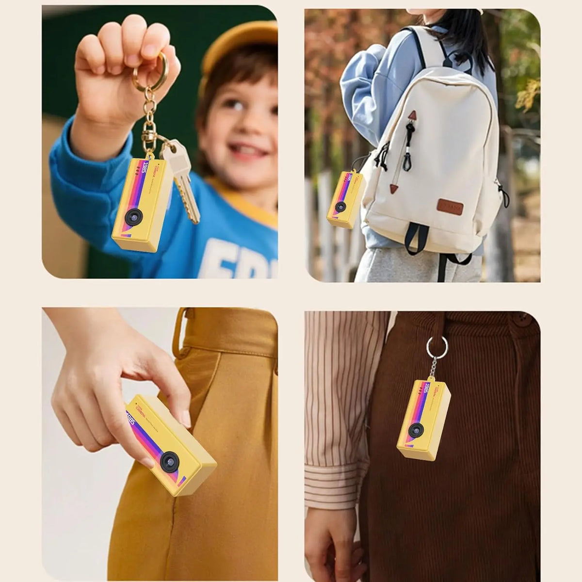 Mini Retro Digital Keychain Camera - Portable Pocket-Sized 1080P Video Recorder